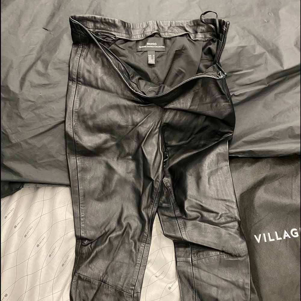 MANGO leather pants